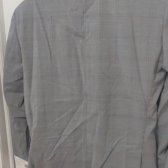 Cole Haan grey check suit 36S 29w wool spandex stretch slim skinny fit unlined - Picture 7 of 7